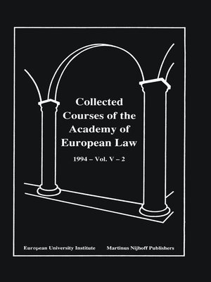 cover image of Collected Courses of the Academy of European Law 1994 Volume V--2